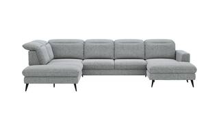 Ecke links, 2,5-Sitzer, Longchair rechts, Schlaffunktion, Kopfteil/Sitztiefe verstellbar (manuell)