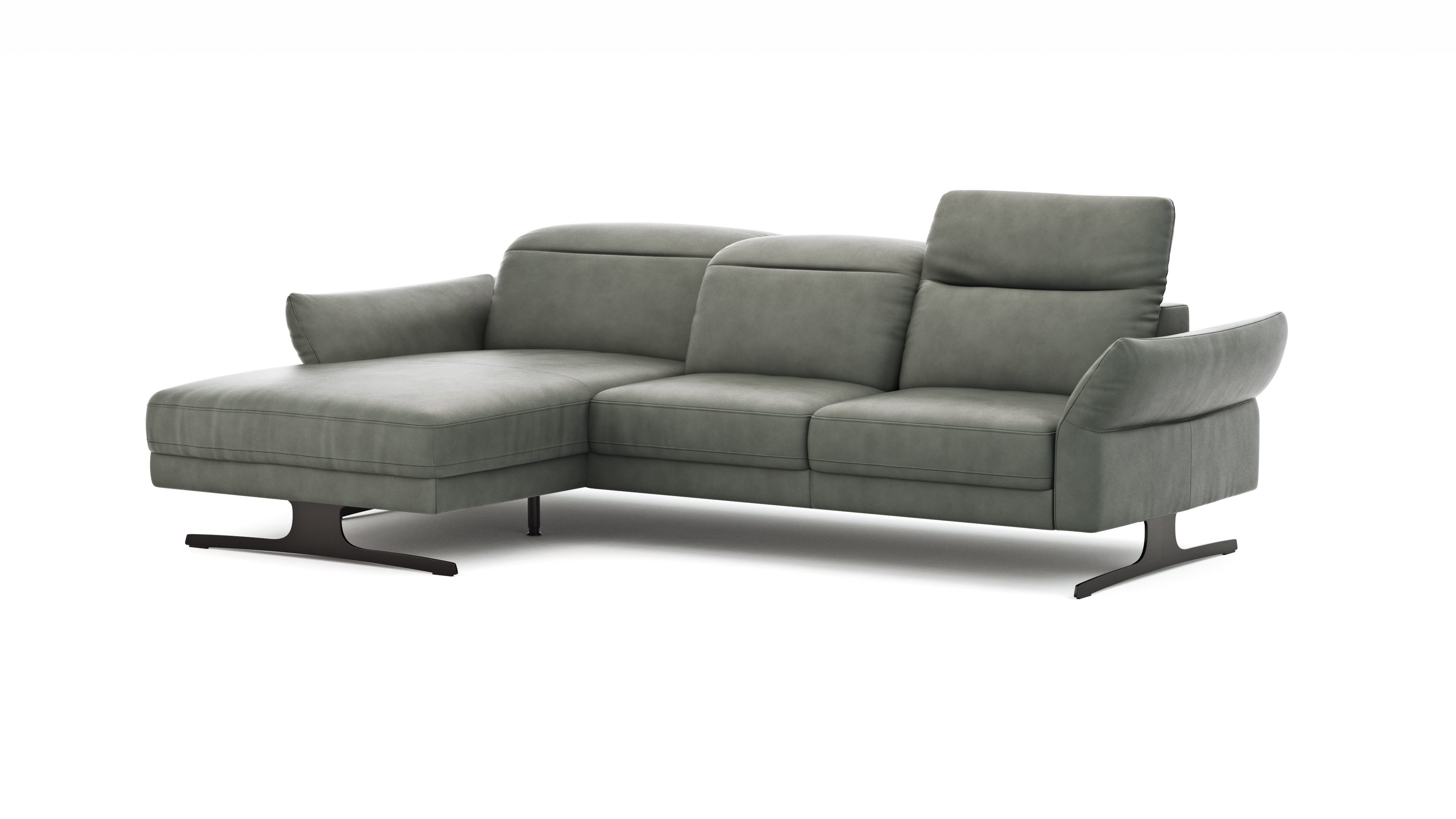 Ecksofa Rockport B - Longchair Links, 2,5-Sitzer, Kopfteil/Sitztiefe ...