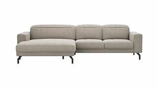 Longchair links, 2,5-Sitzer, Kopfteil verstellbar (manuell), Sitztiefe verstellbar (motorisch)